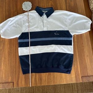 Pierre Cardin Navy Collar White Shirt